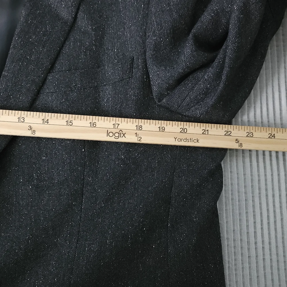 Calvin Klein Extreme Slim Fit Wool Silk Blazer 44R Charcoal Flecked Quiet Luxury